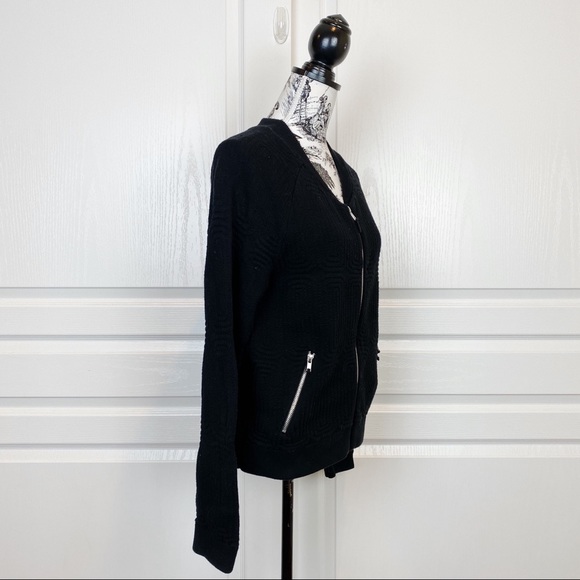 Anthropologie Moth Madeleine Bomber Jacket Black - Picture 3 of 6